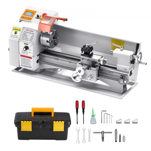 

VEVOR Tour à Métaux d'Établi Filetage Électrique Alimentation Auto 220x450 mm