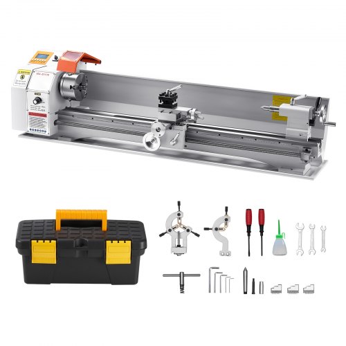 

VEVOR Tour à Métaux d'Établi Filetage Électrique 220 x 1000 mm Alimentation Automatique 2500 tr/min 1250 W Moteur Sans Balais, avec Accessoires, Tour à Métaux, pour Traitement de Pièces de Précision