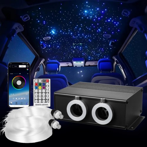 

VEVOR Kit Ciel de Toit Étoilé Voiture Lumières Plafond Fibre Optique 900 PCS