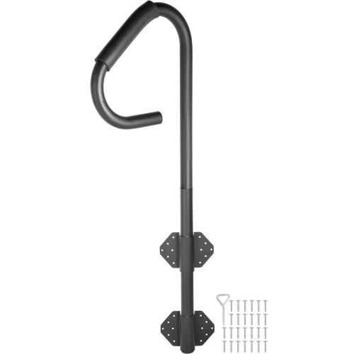 Vevor Douche Barre D' Appui Poignée Salle De Bain Barre Appui 119,4x48cm Noir