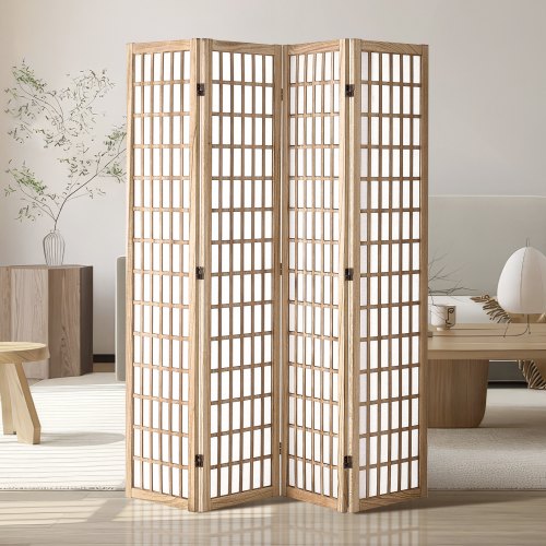 

VEVOR Cloison de séparation japonaise séparateur de pièce paravent à 4 Panneaux