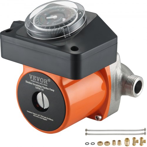 

VEVOR Pompe de Circulation d'Eau Chaude 100 W, Circulateur Automatique Silencieux en Acier Inoxydable, Connexion DN20 avec Adaptateur DN15, Compatible avec Chauffe-eau et Robinet Douche