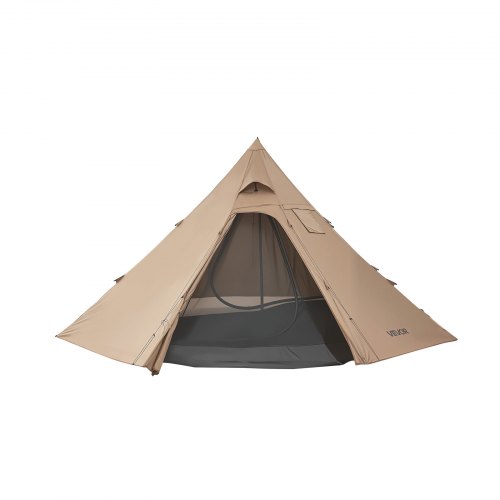 

VEVOR Tente Chaude Tipi pour 4 Personnes, Tente d'Hiver Portable avec Trou de Poêle et Maille Intérieure, Toile Imperméable Revêtement PU2500 mm, Abri 4 Saisons, pour Camping, Randonnée, Pêche, Chasse