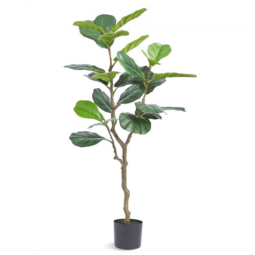 VEVOR Arbre Artificiel 121 cm Plante Artificielle PE Haut Figuier Lyre Faux Arbre Vert Pot 150x125 m