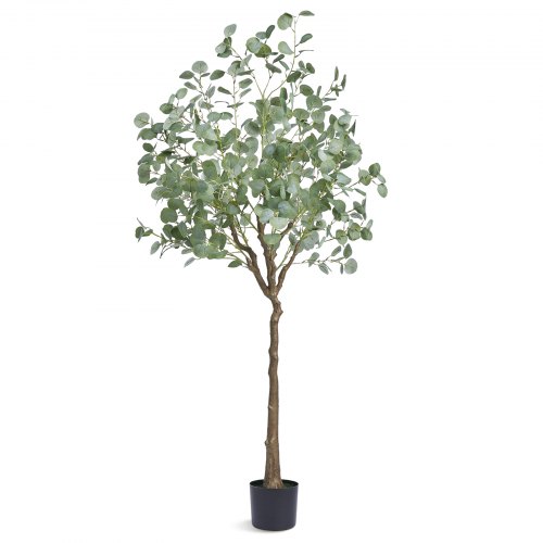 VEVOR Arbre Artificiel 181 cm Plante Artificielle PE Haut Eucalyptus Faux Arbre Vert avec Pot 170x14