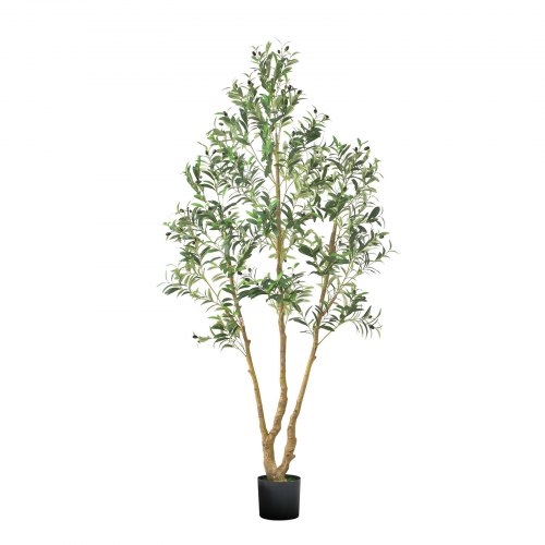 

VEVOR Arbre Artificiel, 2,1 m, Plante Artificielle en PE Olivier Artificiel avec Pot Noir, Tronc et Feuilles Vertes Réalistes, Faux Arbre pour Bureau, Salon, Chambre à Coucher, Décoration d'Intérieur