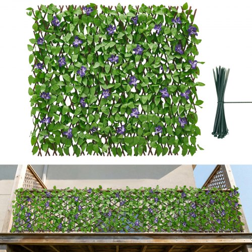 

VEVOR Mur Végétal Artificiel Extensible 310x65 cm Haie Artificielle Panneau Feuillage Artificiel Lierre Brise Vue Balcon pour Décoration, Intérieur, Extérieur, Clôture de Jardin, avec 50 Serre-câbles