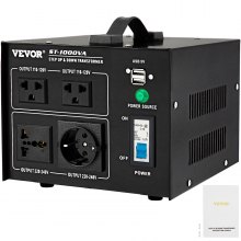 VEVOR Transformateur 110 - 120 V à 220 - 240 V Convertisseur de Tension 800 W