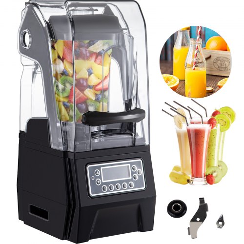 VEVOR Broyeur à glace pilée 1500W,Machine à glace pilée Noir 1.5L,Concasseur à GlacePour Maison/Industries Pharmaceutiques/Laboratoire/Industries Chimiques