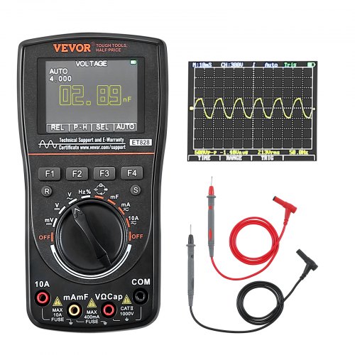 VEVOR Oscilloscope Numérique Multimètre 2-en-1 Portable Taux d'Échantillonnage 2,5 MS/s Bande Passan
