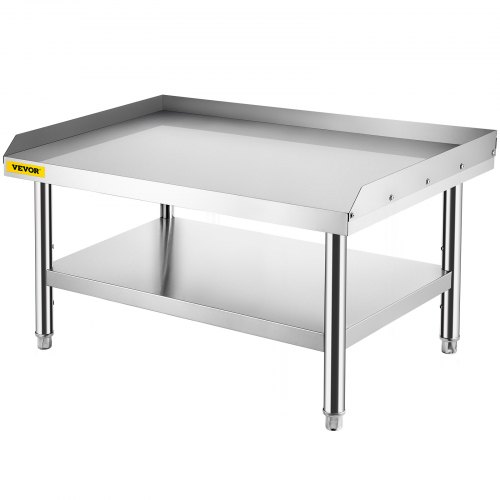 

VEVOR Table de support de gril en acier inoxydable, 122 x 76 x 61 cm, table de gril pour préparation et de travail avec étagère de rangement réglable, pour hôtels, maisons, cuisines de restaurant