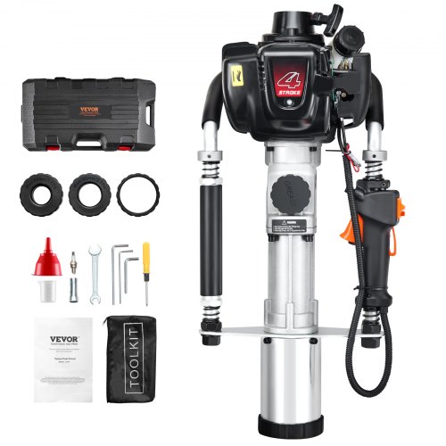 

VEVOR Enfonce-pieux à Essence, 37,7 cc, Pilon de Poteau de Clôture en T 4 Temps Portable, 1000 W, avec 3 Têtes d'Enfoncement 45/55/88 mm, pour Clôtures de Fermes, de Ranchs, Améliorations Routières