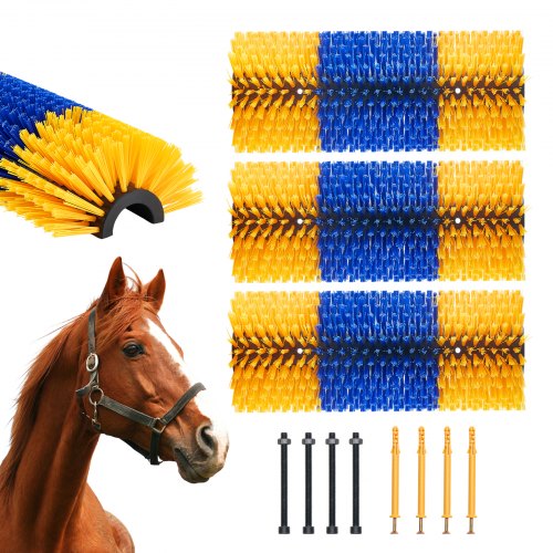 

VEVOR Brosse à Gratter pour Bétail Cheval Anti-démangeaisons 51 x 19 cm, Lot de 3, avec 6 Vis, Griffoir pour Soulager Démangeaisons du Dos, Nettoyage, Toilettage, de Chevaux, de Cochons, de Bovins