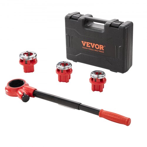 

VEVOR Kit de Filetage de Tuyau à Cliquet 1/2" NPT 3/4" NPT 1" NPT Coffret Filières de Plombier Manuel Portable 3 Matrices NPT Mallette Rangement pour Plomberie Tuyaux en Aluminium Galvanisé Fer Cuivre