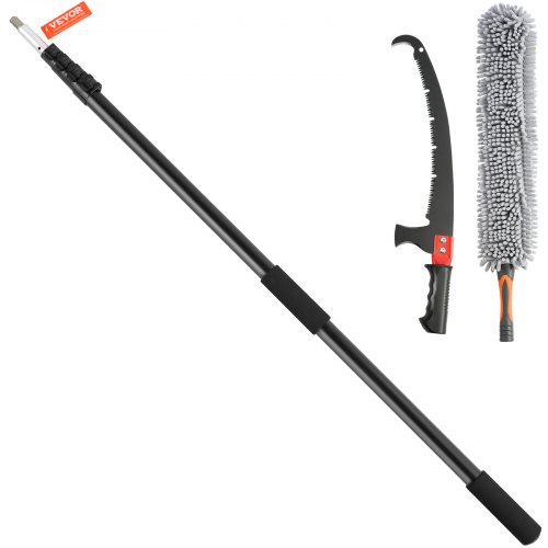 

VEVOR Scie à Élaguer Télescopique, Scie à Perche Extensible Manuelle 1,5-6,1 m avec Lame en Acier Tranchant Poignée Alliage Aluminium Brosse Chenille pour Élagage, Taillage, Palmiers, Branches Hautes