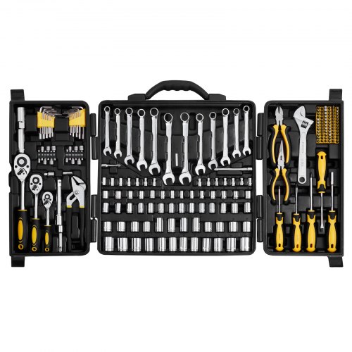 

VEVOR 207PCs Coffret d'Outils de Mécanicien Douilles 1/4" 3/8" 1/2" SAE Métrique