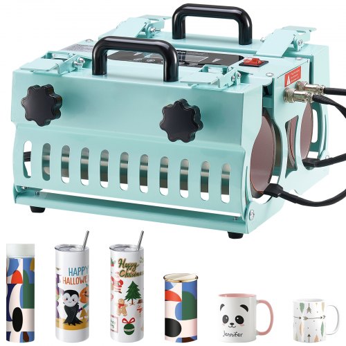 

VEVOR Presse à Chaud pour Tasses Mugs 32,5-89 cL 75-85 mm 2 Stations de Travail