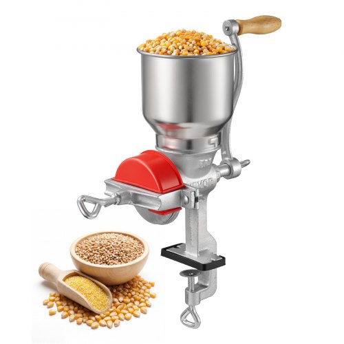 

VEVOR Moulin à Grains Manuel Trémie Haute, Moulin à Céréales à Manivelle, pour Épices Grains de Café Noix, Broyeur à Maïs de Table en Fonte, Fixation à Serre-joint, avec Couvercle Anti-poussière