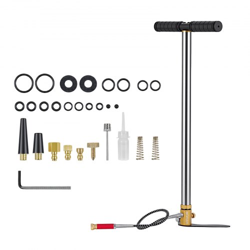 

VEVOR Pompe à Main PCP, 3 Étages, Pompe PCP Haute Pression pour Carabine à Air Comprimé, Paintball, Gonflage de Pneus, Kayak, 24,82 MPa, avec Filtre Séparateur Huile et Eau, Manomètre, Tube Acier Inox