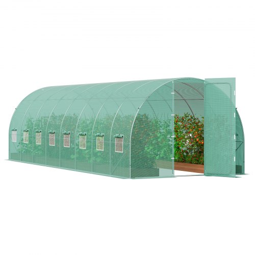 

VEVOR Serre Tunnel Plantes Cadre Galvanisé Couverture PE Verte 835x290x225 cm