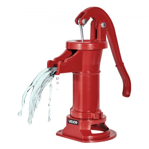 

VEVOR Pompe à Eau Manuelle Puits, Hauteur de Refoulement Max 7,6 m, Pompe à Main à Bras en Fonte Vintage avec Raccord NPT Standard, pour Pomper l'Eau des Étangs, Puits, Jardins, Cours, Fermes, Rouge
