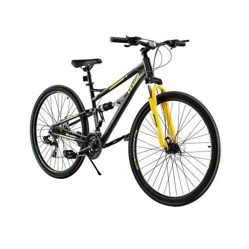 

VEVOR Vélo de montagne, 73 cm, VTT avec suspension complète, changement de vitesse rotatif 24 vitesses, selle confortable, freins à double disque, cadre en alliage d'aluminium, vélo sport pour adultes
