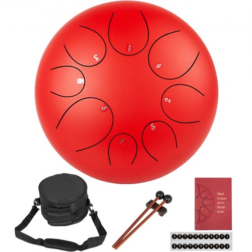 10 Handpans Tambour Langue Tongue Drum à Languette 8 Notes Acier C Majeur