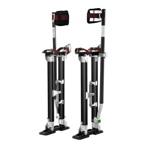 

VEVOR Échasses pour Cloison Sèche Réglables 61-101,6 cm Échasses Plaquiste Alliage d'Aluminium Charge 103 kg Pieds 27-29 cm Genouillères de Protection pour Travaux Peinture Déco Maison Plafond Noir