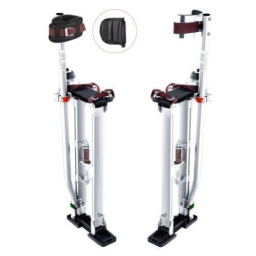 

VEVOR Échasses pour Cloison Sèche Réglables 61-101,6 cm Échasses Plaquiste Alliage d'Aluminium Charge 103 kg Pieds 27-29 cm Genouillères de Protection pour Travaux Peinture Déco Maison Plafond Argent