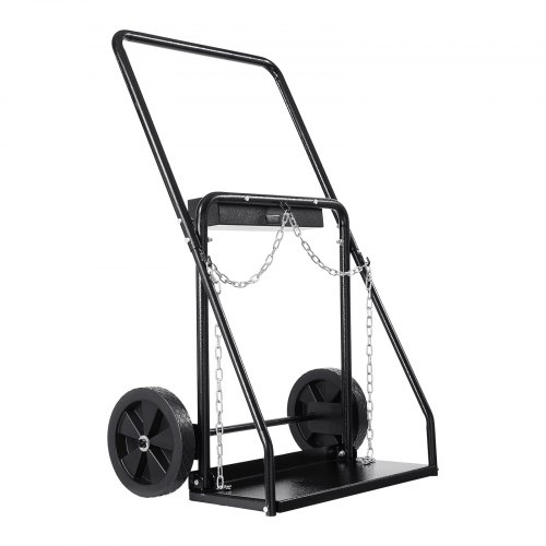 

VEVOR Chariot de Bouteille de Soudage Double, Charge Statique 200 kg, Chariot de Réservoir d'Oxygène d'Acétylène, Roues Solides 54 mm, Chaînes de Sécurité, pour Bouteilles de Gaz Doubles 31,75 cm