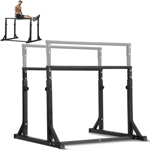 

VEVOR Barre Dips, Capacité de 363 kg, Station de Dips Très Résistante avec Hauteur Réglable, Station de Barre d'Entraînement de Fitness, Barres Parallèles pour l'Entraînement de Force à la Maison