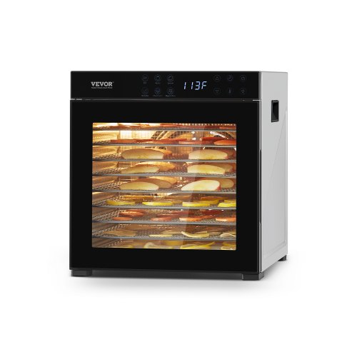 

VEVOR Déshydrateur alimentaire, 10 plateaux en acier inox, séchoir électrique aliments 1000 W, température réglable, minuterie 24 h, lyophilisateur pour viande, fruits, légumes, friandises pour chiens
