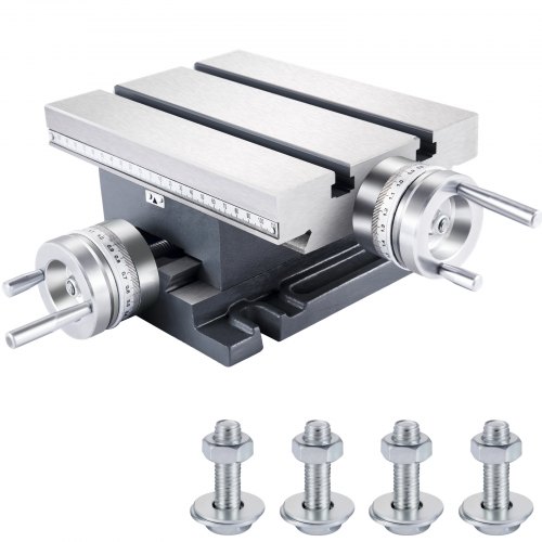 VEVOR Table de Fraisage 120x108 mm Table de Travail à Glissière Croisée Composée en Fonte Durable, é