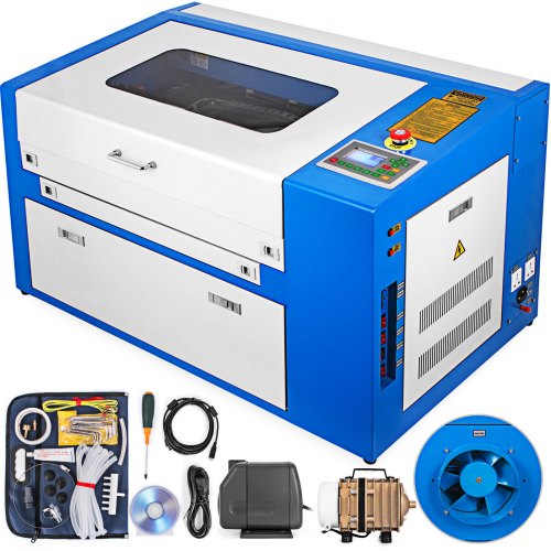 VEVOR Machine de Gravure de Laser CO2 50 W 300mmX500mm Machine de Laser à Haute Vitesse 220±10% 50 Hz Gravure Machine De Découpe Moteur Pas à Pas Puissant Affichage LCD Machine de Découpe pour Bijoux