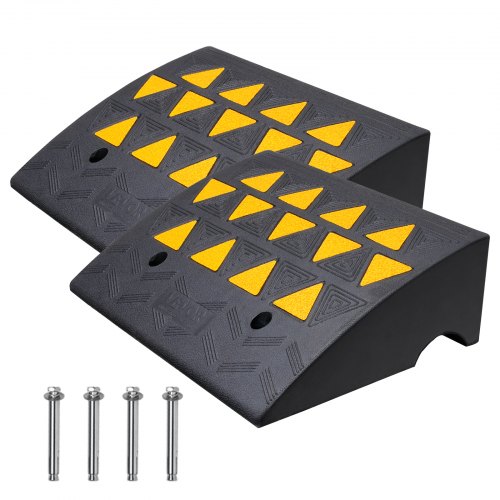 VEVOR Rampe de Seuil Hauteur 15,2 cm 2PCS Rampes Trottoir Caoutchouc Capacité Charge 15 tonnes Rampe