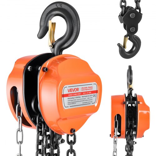 

VEVOR Palan Manuel à Chaîne, Capacité Charge 3 T, Hauteur de Levage 6 m, avec Crochet Robuste, Chaîne G80, Système de Frein à Double Cliquet, Levage de Marchandise pour Garages, Chantiers, Entrepôts