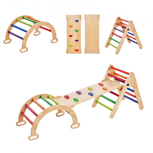 

VEVOR Kit triangle d'escalade montessori 5 en 1 jouets d'escalade pour enfants M