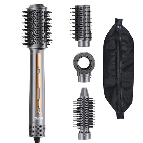

VEVOR Brosse Sèche-cheveux 4 en 1 Styler Multifonction Professionnel Ionique Air Chaud avec 3 Brosses et 1 Buse, 4 Températures 3 Vitesses Réglables, Outil de Coiffure pour Boucler, Coiffer, Volumiser