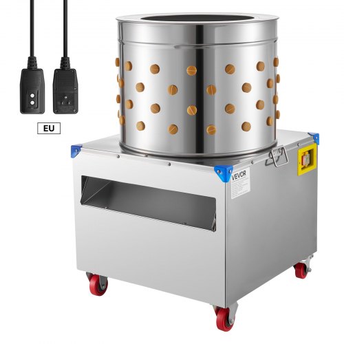 

VEVOR Plumeuse Volaille Électrique 1500 W Plumeuse à Poulet Tambour Acier Inox 50x38,6 cm Machine d'Épluchage sur Roulettes pour Plumer Plumes Poules Canards Dindes, avec 106 Doigts Souples 275 tr/min