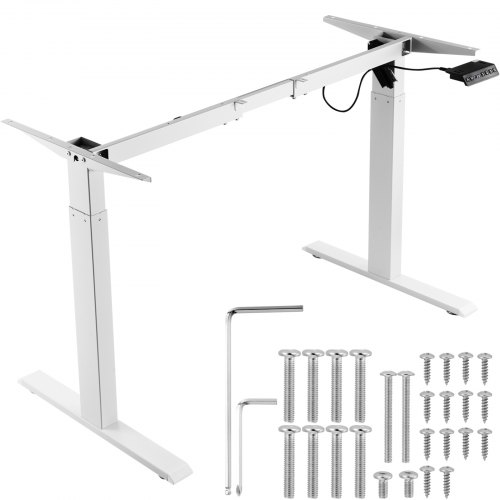

VEVOR Cadre de bureau debout, hauteur réglable 70-117 cm, pieds de bureau d'ordinateur électrique, longueur 95-158 cm, base de poste de travail ergonomique pour maison, bureau, cadre uniquement, blanc