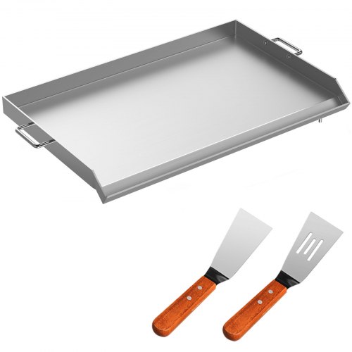 VEVOR Plancha Inox Barbecue à Charbon de Bois Plaque de Cuisson en Acier Inoxydable 81x43cm Plaque F