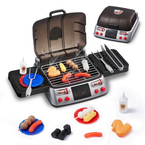 

VEVOR Jouet barbecue grill set, 19 PCS, ensemble de jouets de cuisine pour enfant, avec lumière sonore de fumée simulée, jeux de petit chef interactif pour tout-petits 3-8 ans, cadeau d'anniversaire