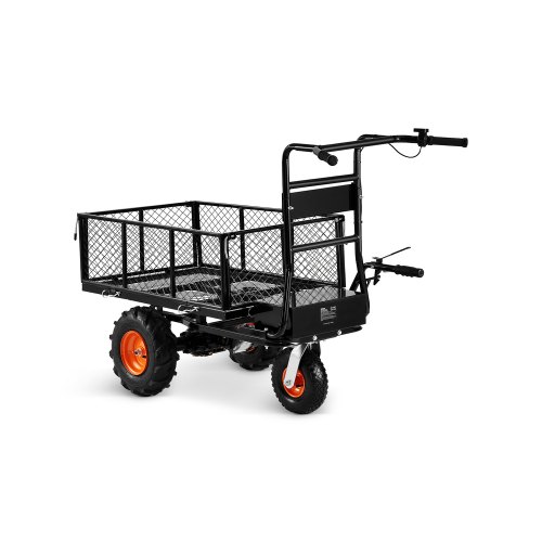 

VEVOR Chariot utilitaire électrique, capacité de 226 kg, chariot de jardin en acier alimenté par batterie 36 V 432 Wh avec frein, transporteur de matériaux robuste avec 3 roues, pour ferme et camping