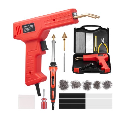 

VEVOR Kit Pistolet Soudure Plastique 100 W, Fer de Soudage Plastique 60 W 100 W, 1000 Agrafes et 60 Tiges de Soudage, Réparation Professionnel pour Pare-chocs de Voiture, Kayak, Jouets Électroniques