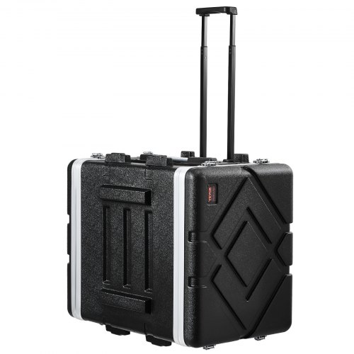 

VEVOR Mallette Rack 8U 488,95 mm Valise Transport à Roulettes ABS avec Poignée