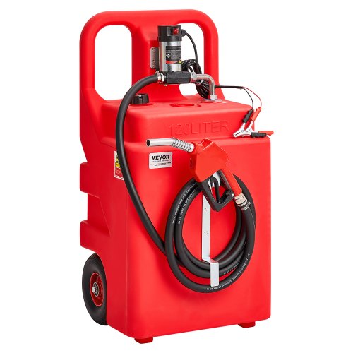 

VEVOR Bidon de Diesel et Kérosène sur Roues, 121 L, Réservoir de Diesel, Pompe Transfert Électrique 12 V CC 37,8 L/min, avec Tuyau Distribution 4 m, Buse Arrêt Automatique, pour Bateaux à Moteur, VTT