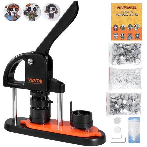 

VEVOR Machine à Badges de 32 mm Presse à Badges avec 500 Kits de Consommables Livre Magique et Coupe-Cercle Machine à Fabriquer des Badges en Plastique Résistant pour Fabrication de Badges à Épingle