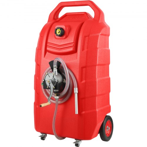 

VEVOR Réservoir de carburant 25 gallons réservoir de stockage essence portable sur roues, pompe de transfert manuelle, réservoir d'essence diesel pour voitures, tondeuses à gazon, VTT, bateaux, rouge