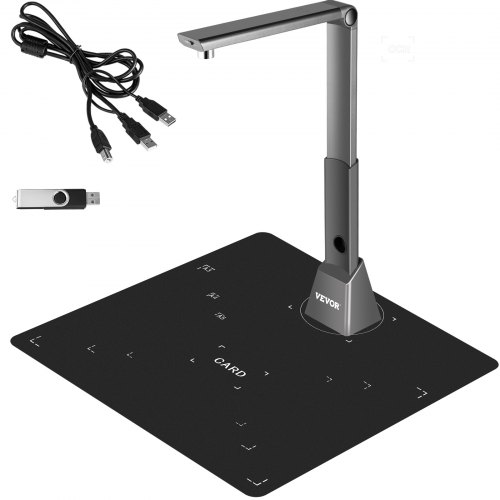 VEVOR Caméra pour Livres et Documents, 10 Mégapixels Scanner de Documents A3 avec LED USB 2.0 Haute Définition Alliage d'Aluminium et Plastique ABS, Convient aux Fichiers de Différentes Tailles/Formes