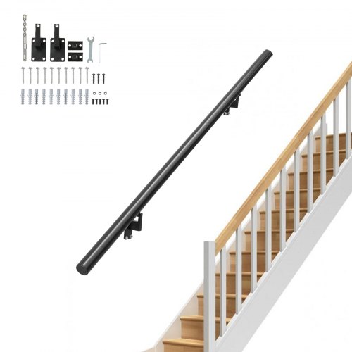 VEVOR Main Courante pour Escalier 122 cm Rampe Escalier Murale Intérieur Barre Appui en Alliage d'Al